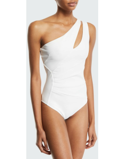 Ani One-Shoulder Solid One-Piece Swimsuit