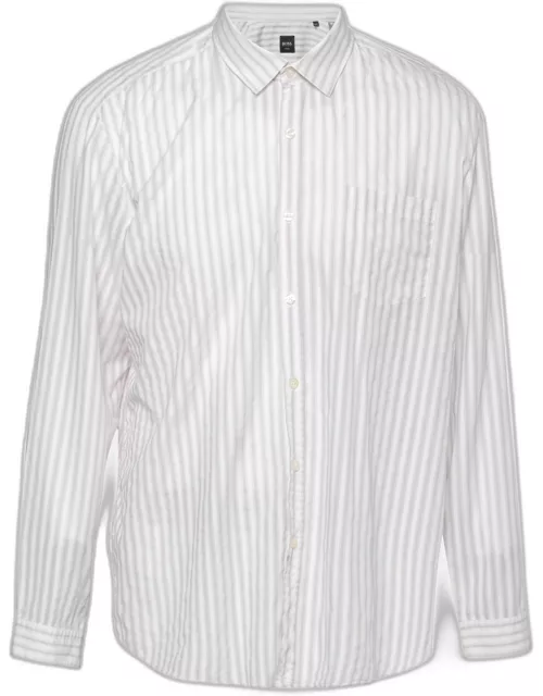 Boss By Hugo Boss White Striped Cotton Shirt