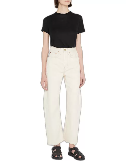 Lasso Cropped Wide Frayed Jean