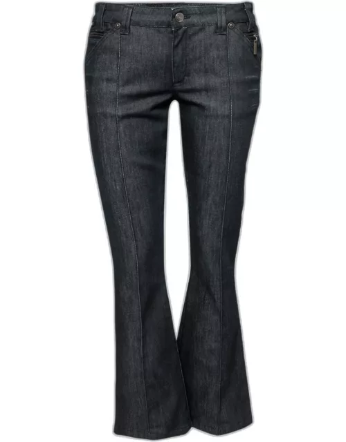 Just Cavalli Black Denim Flared Jeans M/ Waist: 32"