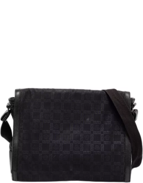 Versace Black Signature Nylon Messenger Bag