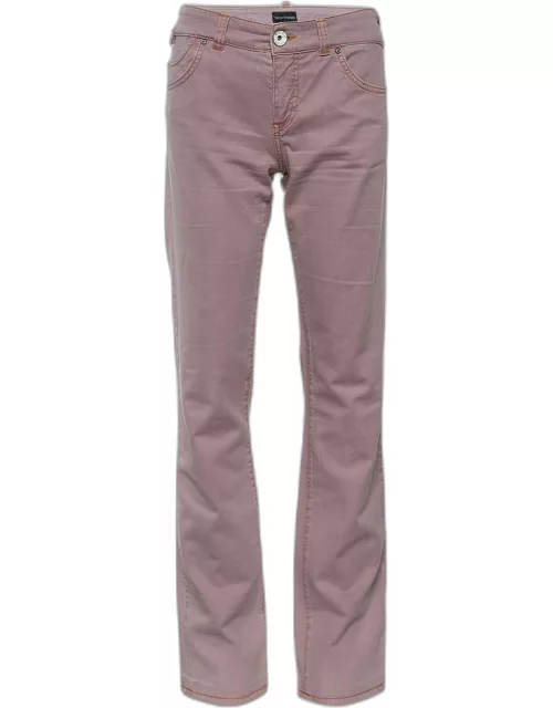 Emporio Armani Pale Pink Denim Straight Fit Jeans