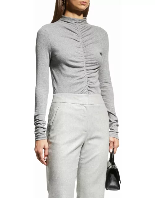 Theresa Knit Ruched Turtleneck