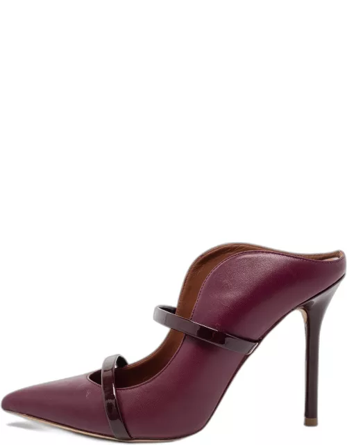 Malone Souliers Burgundy Leather Maureen Pointed Toe Mule