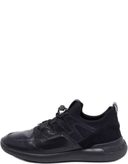 Tod's Black Leather Slip on sneaker