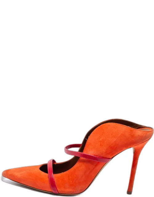 Malone Souliers Orange/Red Suede Maureen Pointed Toe Mule