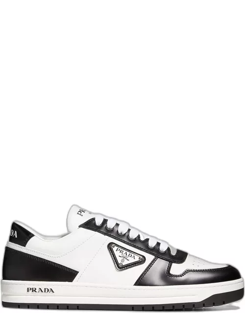 Bicolor Leather Low-Top Court Sneaker
