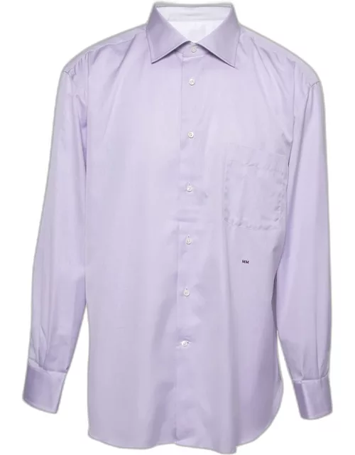 Ermenegildo Zegna Su Misura Lilac Cotton Tailored Fit Shirt
