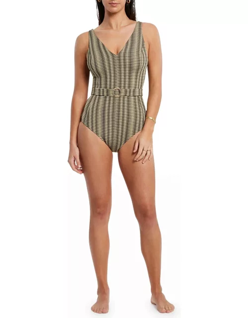 Ravello Belted One-Piece Swimsuit (D-DD Cup)