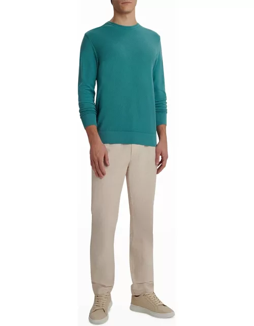 Men's Birdseye Cotton Crewneck Sweater