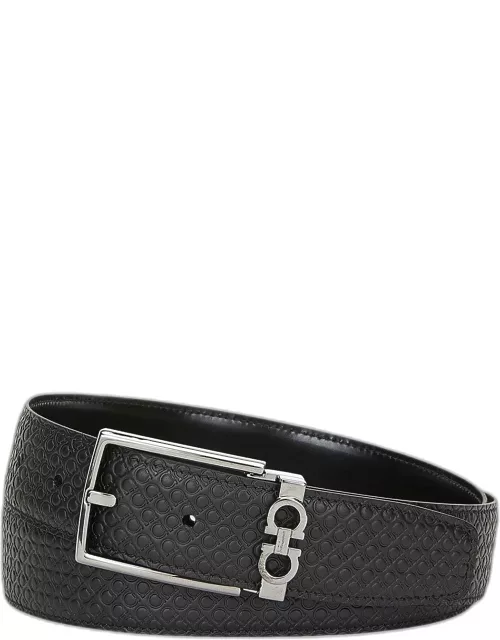 Men's Gancini-Embossed Leather Belt