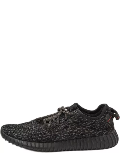 Yeezy x Adidas Black Knit Fabric Boost 350 Pirate Black Sneaker