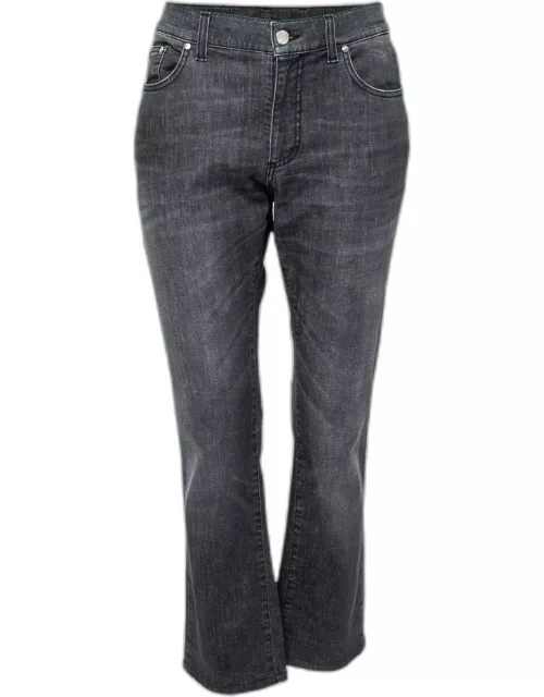 Versace Collection Charcoal Grey Denim Straight Leg Jeans M Waist 32"