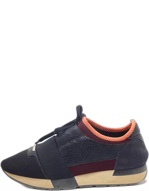Balenciaga Multicolor Leather And Mesh Race Runner Low Top Sneaker