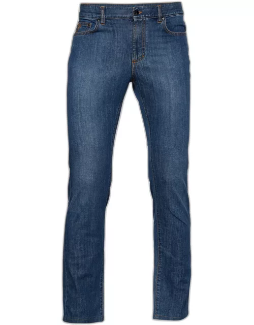 Versace Collection Blue Denim Straight Leg Jeans