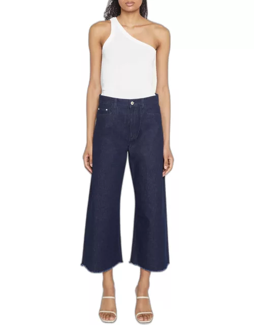 Lotus Cropped Wide Frayed Jean