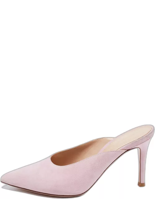 Gianvito Rossi Pink Suede Pointed Toe Mule