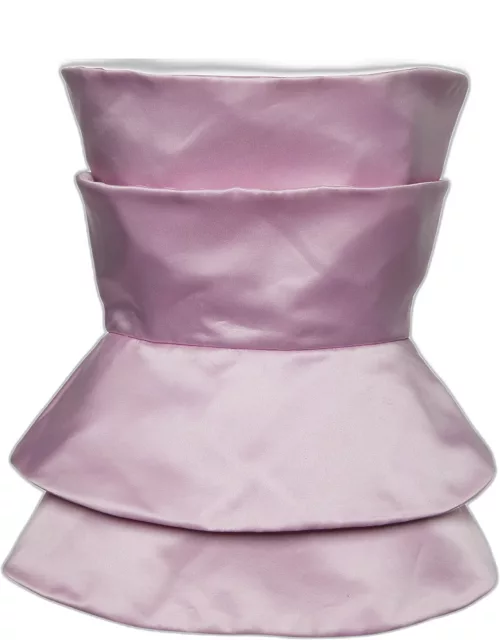 Emporio Armani Pink Silk Satin Strapless Top