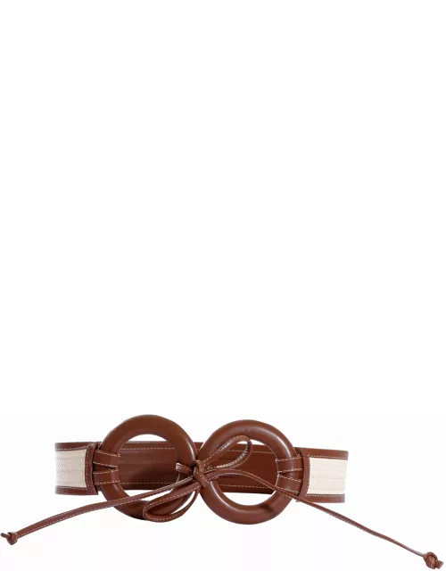 Zenu Ring Striped Canvas/Cana Flecha Self-Tie Belt