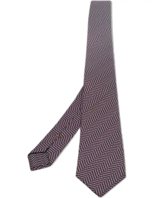 Ermenegildo Zegna Couture Tricolor Patterned Silk Tie