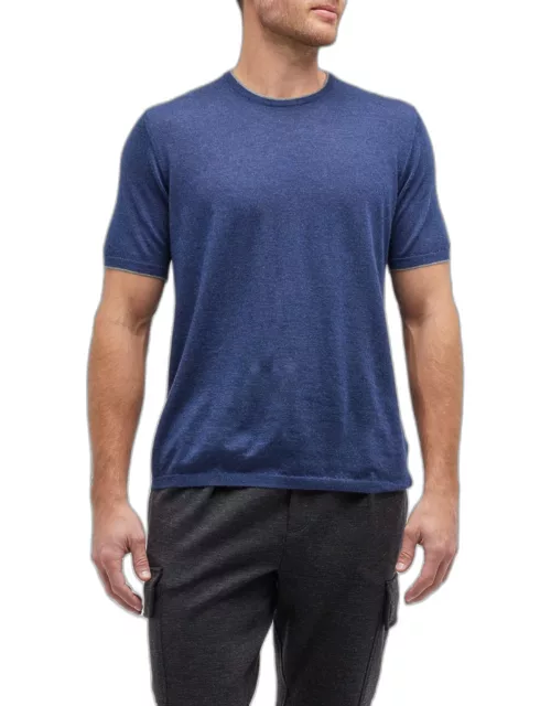 Men's Cashmere T-Shirt w/ Tipping