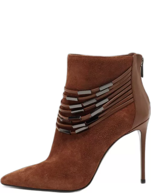 Le Silla Brown Suede Ankle Length Boot