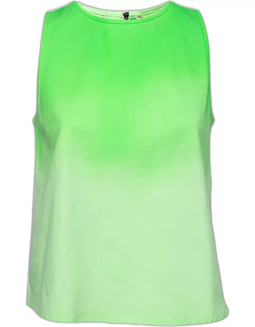 Giambattista Valli Neon Green Stretch Cotton Tank Top