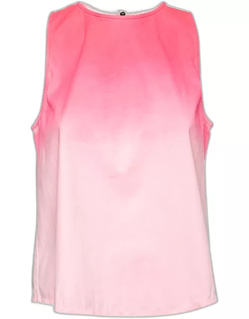 Giambattista Valli Neon Pink Ombre Stretch Cotton Tank Top