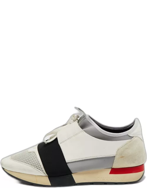 Balenciaga Multicolor Mesh and Leather Race Runner Sneaker