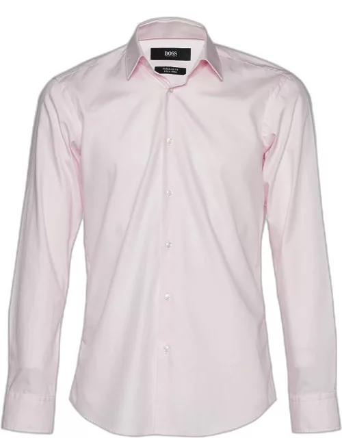 Boss Hugo Boss Pink Cotton Easy Iron Regular Fit Shirt