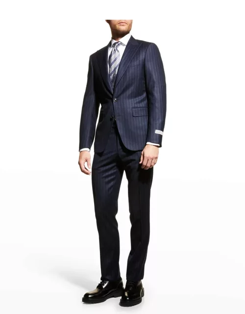 Men's Double Stripe Peak-Lapel Suit