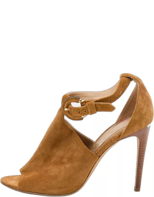 Burberry Brown Suede Ankle Strap Sandal