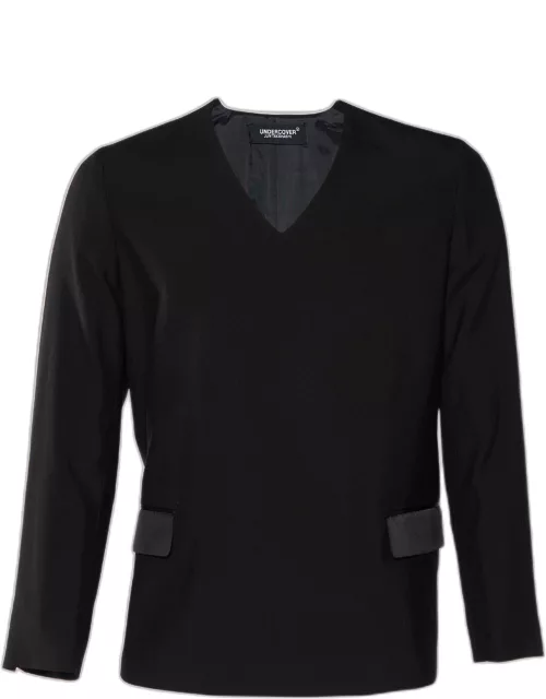 Undercover Black Wool V-Neck Pullover Jacket