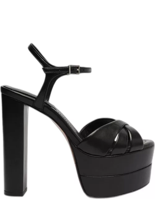 Keefa Leather Ankle-Strap Platform Sandal