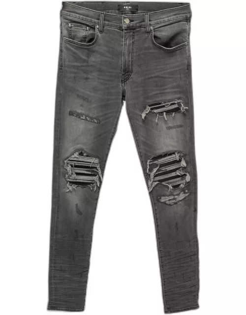 Amiri Grey Distressed Denim Skinny Jeans M Waist 31"