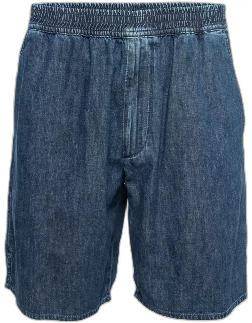 Valentino Blue Denim Elastic Waist Shorts