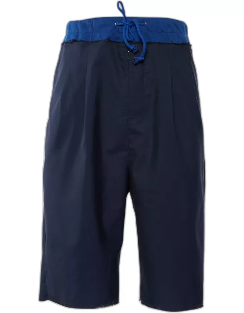 Maison Martin Margiela Navy Blue Wool Regular Shorts