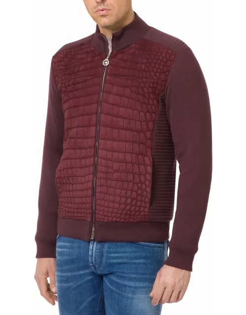 Men's Full-Zip Sweater w/ Crocodile Front
