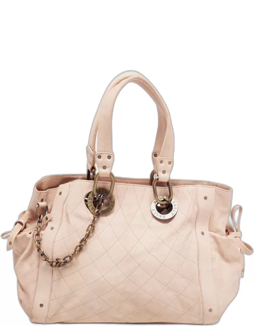 Bally Beige Quilt Stitched Leather Tote