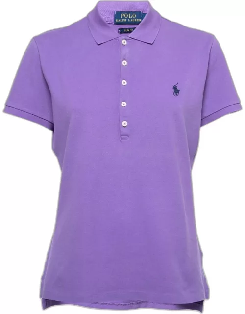 Polo Ralph Lauren Purple Cotton Pique Polo T-Shirt