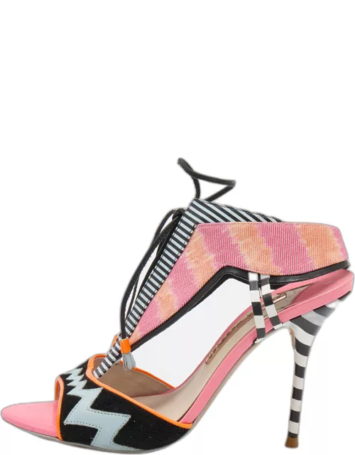 Sophia Webster Multicolor Leather and Canvas Leilou Strappy Sandal