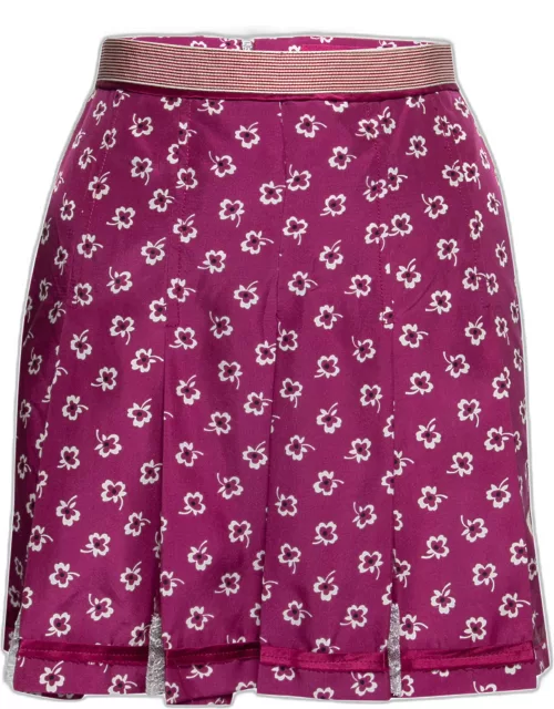 D & G by Dolce & Gabbana Pink Printed Silk Mini Skirt