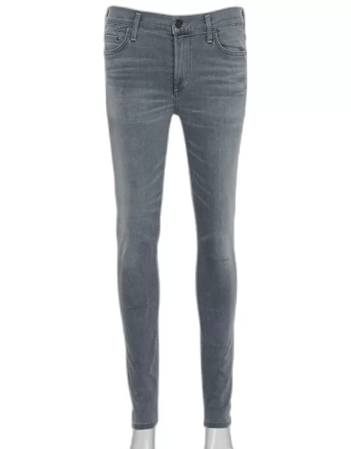 Citizens of Humanity Grey Denim High Rise Skinny Rocket Jeans