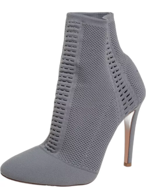 Gianvito Rossi Grey Stretch Knit Thurlow Ankle Boot