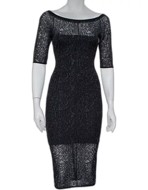 Alexandre Vauthier Black Stretch Lace Bodycon Dress