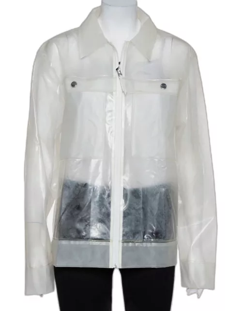 Rains Transparent Synthetic Waterproof Boxy Zip Front Jacket