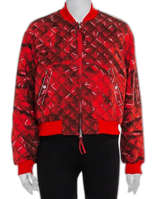 Moschino Couture Red Trompe-L'oeil Printed Bomber Jacket