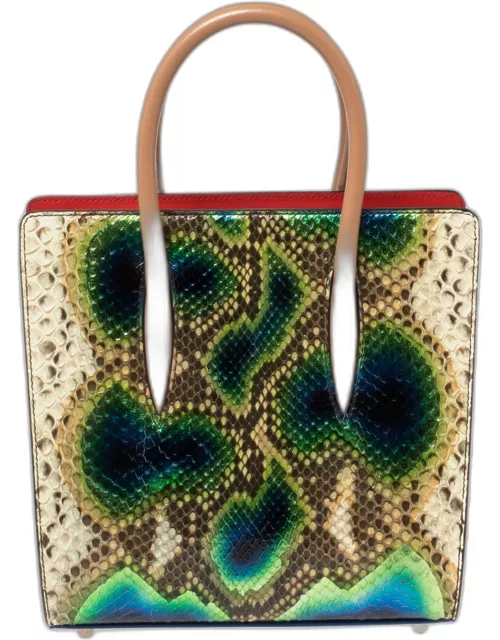 Christian Louboutin Multicolor Python and Patent Leather Small Paloma Tote