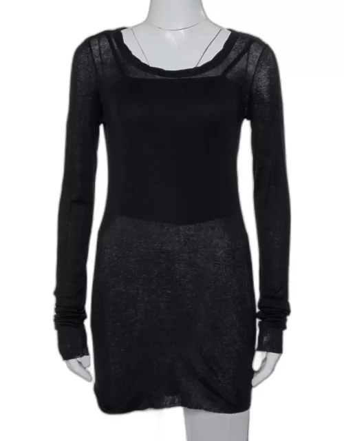 Rick Owens Black Knit Forever Tunic Top