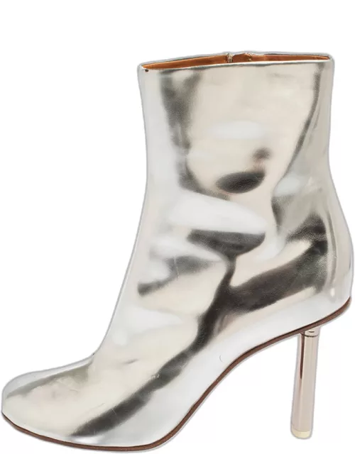 Vetements Silver Leather Ankle Boot